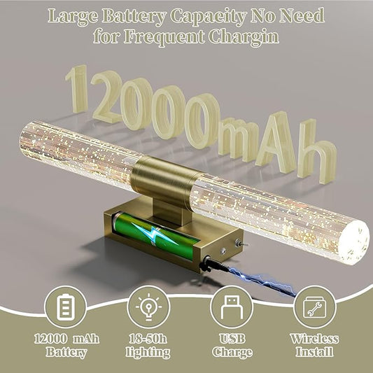 camuucci Battery Operated Wall Sconces Set of 2 Rechargeable Battery Powered Wall Light with 12000mAh Not Hardwired Dimmable Wall Lamp Fixtures for Bedroom Living Room Brown 20.9 Inches