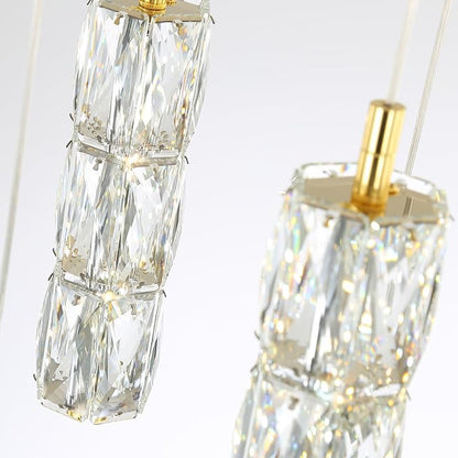 ykolupty Modern Crystal Chandelier 24-Lights Gold Chandeliers Lighting Fixture High Ceiling Chandelier Suitable for Living Room Staircase Villa