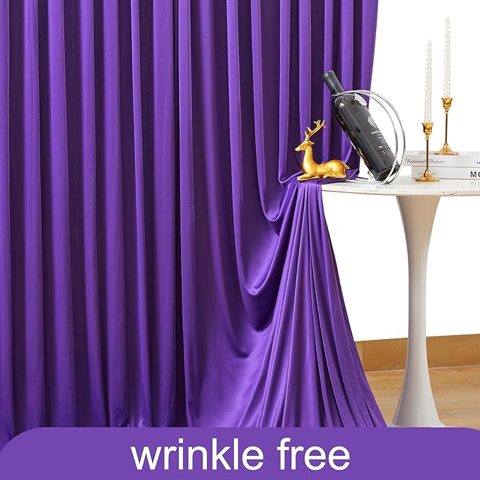 6 Panels Purple Backdrop Curtain for Parties Wedding Wrinkle Free Purple Photo Curtains Backdrop Drapes Fabric Decoration for Birthday Party Photography 30ft(W) x 10ft(H)