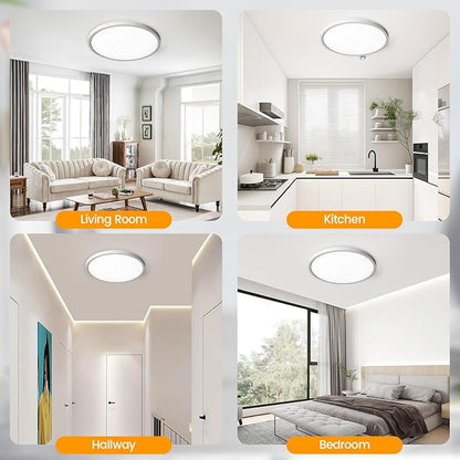 TALOYA Ceiling Light,4 Pack,10 Inch,20W,5 Color Selectable White Flush Mount Ceiling Light for Bedroom,Kitchen,Living Room,Hallway,Laundry
