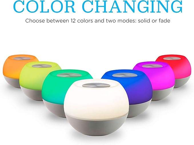 Enbrighten Color-Changing LED Lamp, Modern Night Light, Dimmable White & Vibrant RGB, Touch Sensor On/Off, Compact, Ideal for Bedside, Office, Dorm, Kid's Room, Gray, 48080