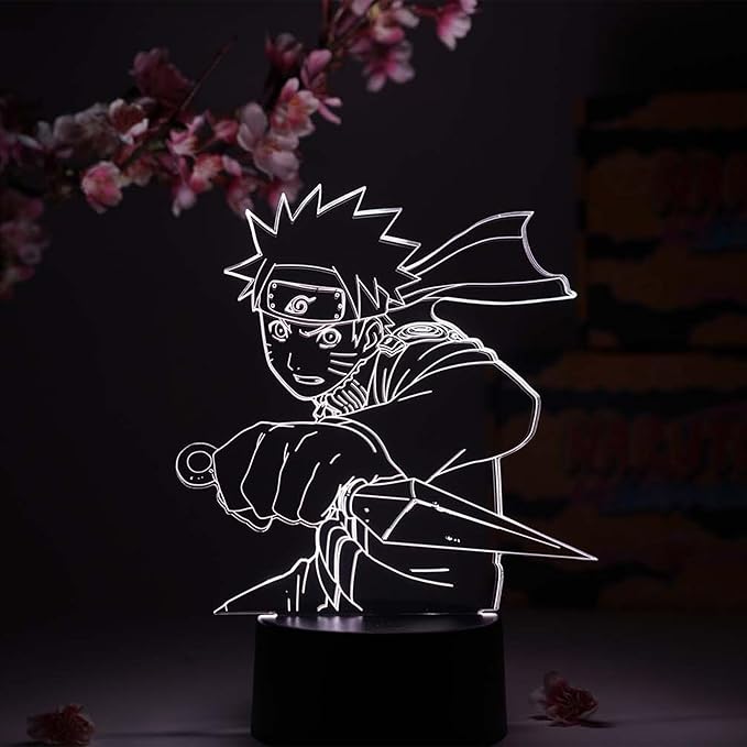 Otaku Lamps Naruto Uzumaki Kunai Naruto – Anime Night Light, 16 Color RGB LED – Gift for Otaku