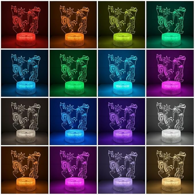 3D Illusion Night Light LED Lamp with Remote Control 16 Color Changing Visual Bedroom Decoration (Dance ms)