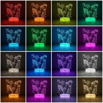 3D Illusion Night Light LED Lamp with Remote Control 16 Color Changing Visual Bedroom Decoration (Dance ms)