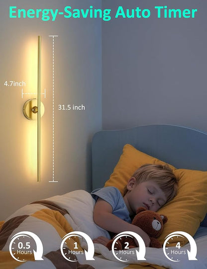 Battery Operated Wall Sconces Set of 2: 10000mAh Rechargeable Wall Lights for Living Room, 4CCT Dimmable LED Wireless Wall Lamp 360° Rotate Modern Home Decor for Bedroom Hallway Picture Lighting