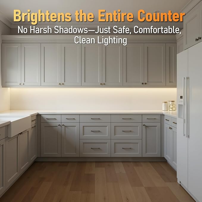 TORCHSTAR Ultra-Slim LED Under Cabinet Lighting Fits 36 Inch Cabinets, 5CCT 20W 1500LM, Hardwired & Plug-in, 120V CRI90 Linkable Dimmable Thin Under Counter Lights for Kitchen, ETL T24, Pack of 2