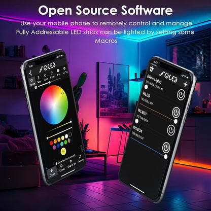 WLED Controller ESP32 with Microphone, Addressable LED Controller for RGB RGBW Light Strip WS2812B SK6812 WS2811 TM1814 WS2813 WS2815 5-24V ESP32