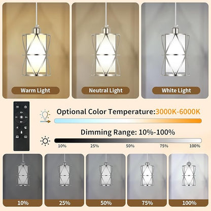 Brushed Gold Pendant Light, 7"×10" Dual-Shade Kitchen Island Lighting with Clear Glass Shade, E26 Adjustable Height 1"-61", UL Listed, for Dining Room Foyer Entryway — Bulbs Not Included