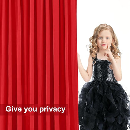 10x12 Red Backdrop Curtains for Wedding Party Wrinkle Free Backdrops Curtain Drapes Fabric Decorations Photo Back Drop Cloth for Baby Shower Photography Stage Reception 5ft x 12ft,2 Panels