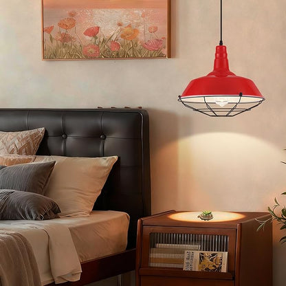 Red Oversize Pendant Light, Modern Large Pendant Lighting 14.1" 3 Packs, Kitchen Pendant Lights, Farmhouse Pendant Light, Pendant Lights Kitchen Island for Kitchen, Living Room, Bedroom