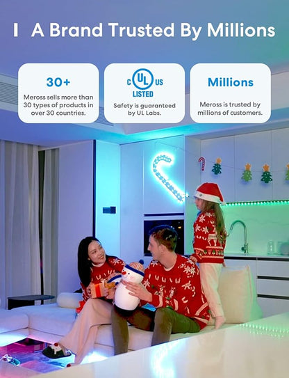 meross Smart LED Light Bulb, Smart WiFi LED Bulbs Compatible with Apple HomeKit, Siri, Alexa, Google Home & SmartThings, Dimmable E26 Multicolor 2700K-6500K RGBWW, 810 Lumens 60W Equivalent, 2 Pack