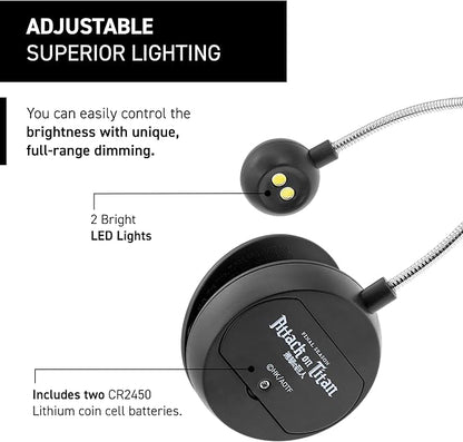 WITHit Clip On Book Light – Dimmable LED Reading Light for Books and eBooks, Reduced Glare, Portable, Cute Bookmark Light for Kids & Adults, Batteries Included (Eren Pathways, Attack on Titan)