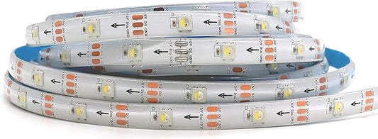 DC5V SK6812 (Similar WS2812B) RGBW RGB+Neutral White led Strip Light 30leds/Pixels/m Individually Addressable 4Color in 1LED (16.4ft(5m) 150leds IP65) (No Adapter or Controller)