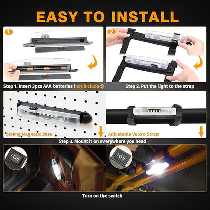 UTV Dome Light, Muto-Beam Roll Bar Mount for UTV Interior Lights Battery Powered Operated Pod Universal Roll Bar Light Utility Accessories for UTVs Truck SXS Off-Road Pickup Boat Closet Cabinet