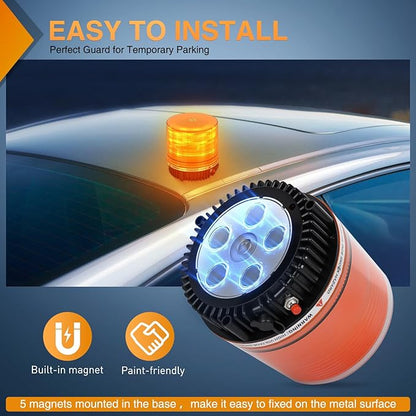 Nilight 18LED Strobe Lights Amber Wireless Rotating Emergency Safety Flashing Beacon Light with Magnetic Base Mount and Two Types of Plugs for Vehicle UTV Truck Forklift Tractor Snow Plow