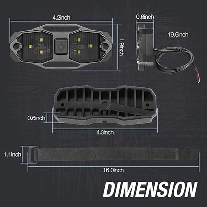 ACEC SHOP UTV Dome Light 12V Universal Roll Bar Mount LED Dome Light UTV Interior Light Utility Roll Cage Dome Light Bar Map Light Courtesy Light for UTV Polaris RZR Ranger SxS Wrangler Truck
