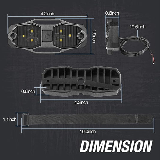 ACEC SHOP UTV Dome Light 12V Universal Roll Bar Mount LED Dome Light UTV Interior Light Utility Roll Cage Dome Light Bar Map Light Courtesy Light for UTV Polaris RZR Ranger SxS Wrangler Truck