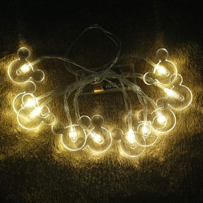 1.65m 10LEDs Decorative Cartoon Animal Mouse Night Mood Light Romantic Lamp for Home Indoor Bedroom Party Festival Décor(Warm White)