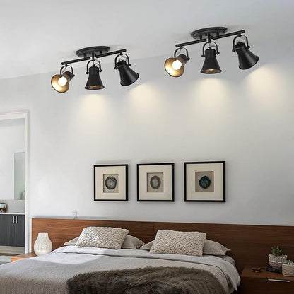 3-Lights Ceiling Track Lighting Fixtures Can Used for Mirror Front Wall Lights, Adjustable Ceiling Spotlight 3-Light Vanity Lamp