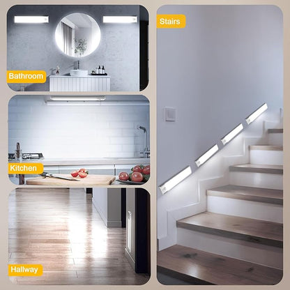 Onforu 13.8" Under Cabinet Lighting, 2700mAh USB-C Rechargeable, Motion Sensor Under Cabinet Lights with 3 Color & Dimmable, Magnetic Under Counter Lights for Kitchen, Closet, 6 Pack