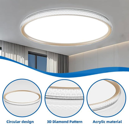 LED Ceiling Light 15-Inch Dimmable Flush Mount with 5CCT Adjustable Color Temperature (2700K-5000K), 35W 4000LM, Ceiling Light Fixture for Bedroom, Kitchen, Living Room, Office, and Hallway.