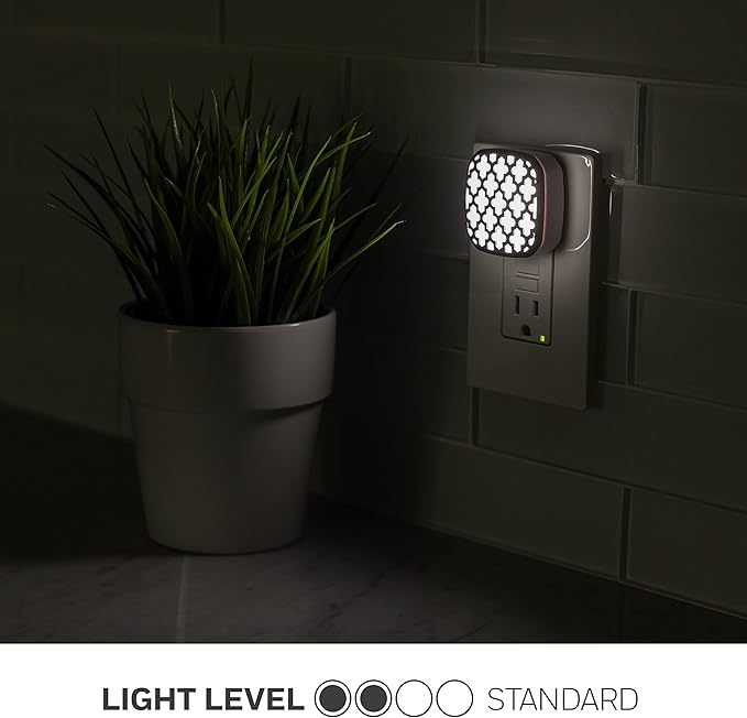 Lights by Night Decorative LED Night Light, Oil-Rubbed Bronze Moroccan Design, Plug-in, Dusk to Dawn Sensor, UL-Certified, Home Decor, Ideal for Bedroom, Bathroom, Kitchen, Hallway, 55164, 2 Pack