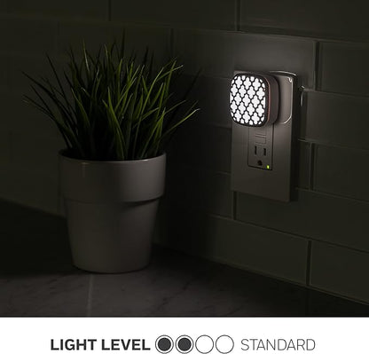 Lights by Night Decorative LED Night Light, Oil-Rubbed Bronze Moroccan Design, Plug-in, Dusk to Dawn Sensor, UL-Certified, Home Decor, Ideal for Bedroom, Bathroom, Kitchen, Hallway, 55164, 2 Pack