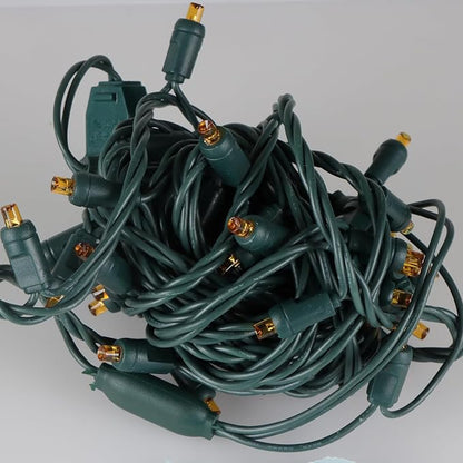 50 LED 5MM Orange Christmas Lights, 17FT Indoor/Outdoor String Light, Mini Lights for Garden, Patio, Christmas Trees - Green Wire, Commercial Grade, UL Listed
