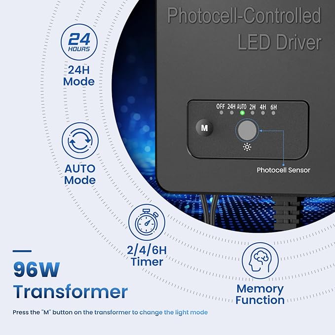 All-in-One Low Voltage Landscape Lighting Kit, 8-Pack Pathway Lights with Transformer Dusk to Dawn Outdoor Lighting 5CCT, IP66 Waterproof Landscape Lights with Connectors for Patio