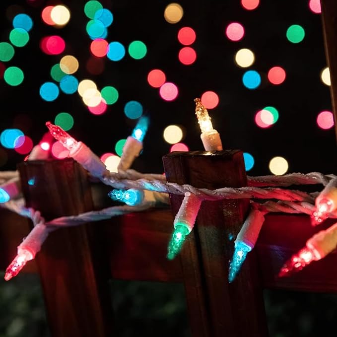 LAMPHOME Multicolour Christmas Lights, 100 Count 19.6Ft Incandescent Mini String Fairy Lights, Indoor Outdoor Waterproof Tree Lights for Bedroom Easter Wedding Home Decor