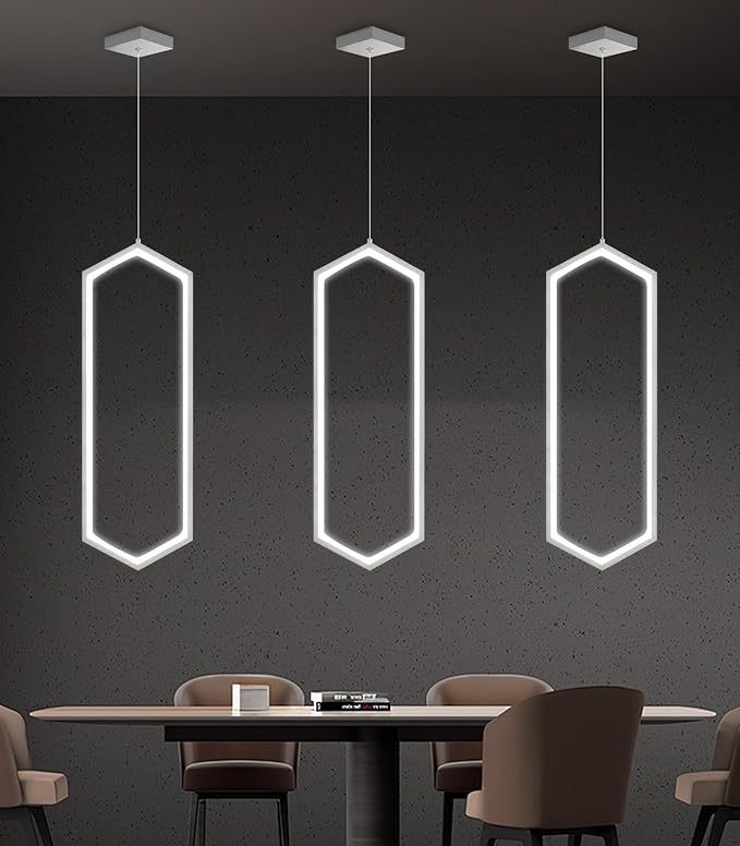 Ring Dimmable Pendant Lighting Adjust LED Mini Chandelier Ceiling Light Fixtures for Kitchen Island Dining Room Living Room Bedroom Hallway Silver