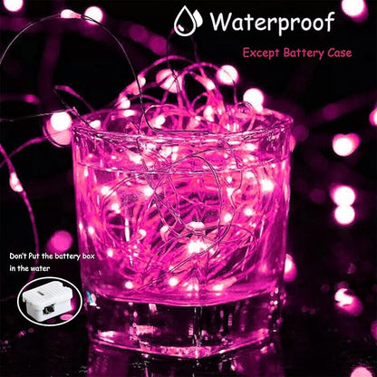 ZGWJ Fairy Lights Battery Operated, 8 Pack Pink LED String Lights 20 LED 7FT Waterproof 3 Lighting Modes for Valentines Day, Bedroom Decor, Halloween, Christmas, Party Indoor and Outdoor Decoration