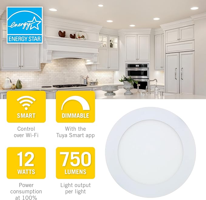 Armacost Lighting Canless Smart Recessed RGB+WW LED Downlights for New Build – 4 Pack