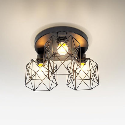 ASD Black Semi Flush Mount Ceiling Light Fixture - 3xE26 120V ETL Modern Light Fixtures Ceiling Mount, Semi Flush Mount Chandelier for Entryway, Bedroom, Foyer Lighting Fixtures