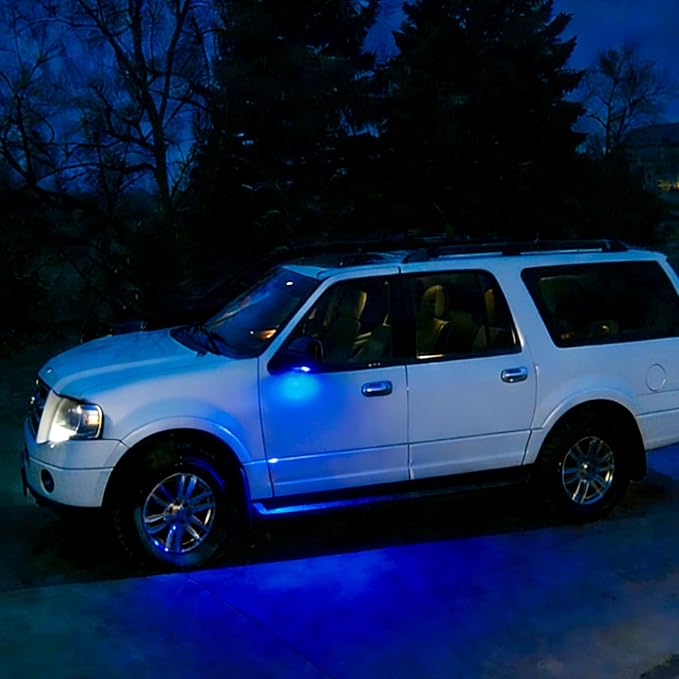 Nilight 2PCS LED Side Mirror Puddle Lights Compatible with Ford F-150 Explorer Edge Fusion Expedition Taurus X Ranger Flex Mustang Lincoln Navigator MKX Mercury Sable (2003-2024),Blue Color