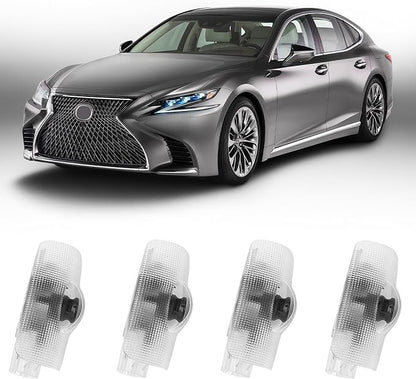 4Pcs Car Door Lights Logo Projector Compatible with LS/ES/is/LX/RX/GS/GX/RC/UX Car Accessories, No Fade HD LED Car Welcome Projector Lights, 3D Ghost Shadow Puddle Light(Blue)