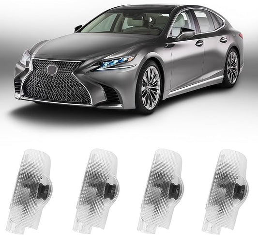 4Pcs Car Door Lights Logo Projector Compatible with LS/ES/is/LX/RX/GS/GX/RC/UX Car Accessories, No Fade HD LED Car Welcome Projector Lights, 3D Ghost Shadow Puddle Light(Blue)