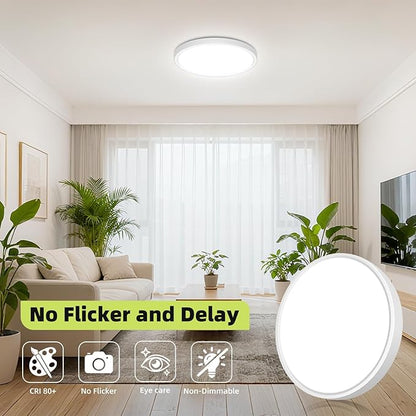 hepside 6PACK Flush Mount LED Ceiling Light Fixture 5CCT 9Inch 18W & 200W Equivalent Closet Light Fixture,Small Round Slim Surface Ceiling Lamp for Hallway,Bathroom,Bedroom,Kitchen,Interior
