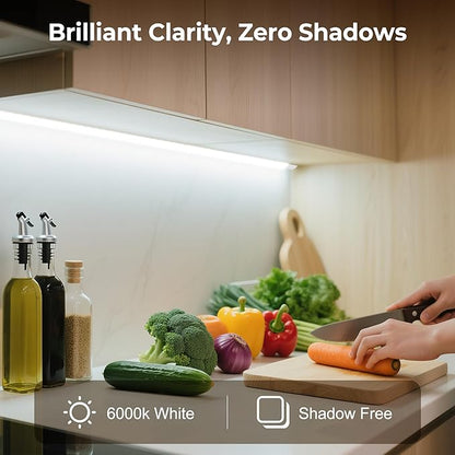 cambk 72inch Hardwired Under Cabinet Lighting for Kitchen,120V Wired Undercounter Led Strip Lights 6000K White Waterproof, Luces para Cocina Bajo Gabinete Under Shelf Lights for Sink/Workbench