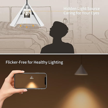 Aisilan Mini Dimmable Pendant Light Fixtures, Modern Pendant Lights Kitchen Island, 7W LED Pendant Lighting for Bedroom Bathroom Bar Dining Room Living Room, White, 3000K