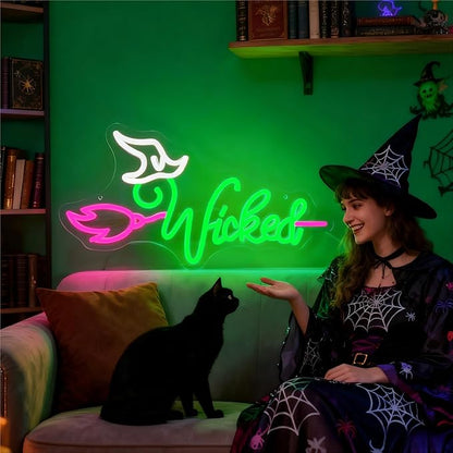 Witch Theme Party Decorations & Gift for Her - LED Neon Light for Bedroom Birthday Art Wall Decortion