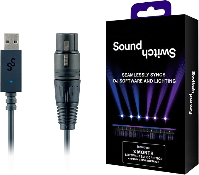 SoundSwitch Micro DMX Interface - Ultra-Compact USB to DMX Interface with 3-Month Free SoundSwitch Software Access