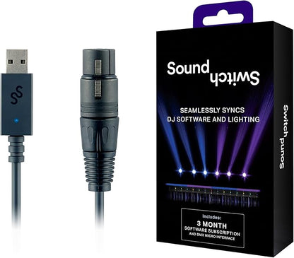 SoundSwitch Micro DMX Interface - Ultra-Compact USB to DMX Interface with 3-Month Free SoundSwitch Software Access