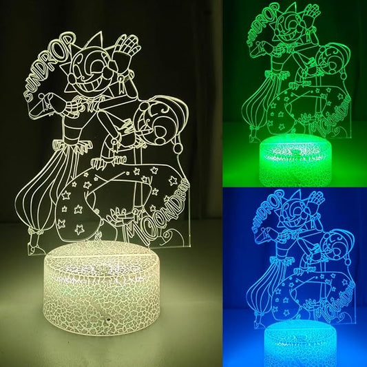 3D Illusion Night Light LED Lamp with Remote Control 16 Color Changing Visual Bedroom Decoration (Smiles 1)