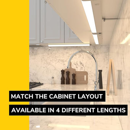 GETINLIGHT 12-inch Hardwired Only 5 Color LED Under Cabinet Lighting, Selectable 2700/3000/4000/5000/6000K, Dimmable, Matte White Finished, ETL Listed, IN-0201-11-WH-5C