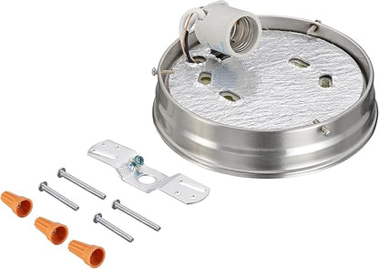 Aspen Creative 22106-09-1, Flush Mount Ceiling Fixture Shade Holder Kit in Brushed Nickel Finish 6-1/4" Fitter, 6-3/4" Diameter x 1-1/2" Height