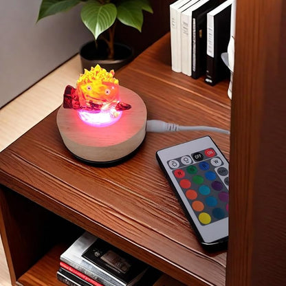 Calcifer Night Light with Remote Control - Multi-Color Adjustable LED Lamp Statue Inspired by Howl's Moving Castle