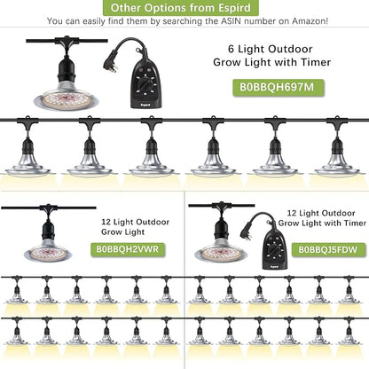 Outdoor Grow Light, Greenhouse String Grow Light, Waterproof Plant Growing Lamps, UL Certified LED Grow Lights for Greenhouse Garden, 21.3FT Full Spectrum Grow Light for Veg Seedling Flower