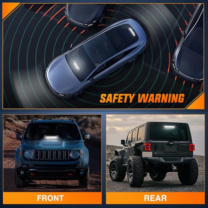Nilight 12LED Traffic Advisor Strobe Light Bar White Emergency Warning Hazard Safety Dash Front/Rear Windshield Flashing Lights for Cars Trucks Police Firefighter Plow Construction Vehicles