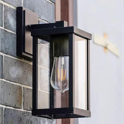 Outdoor Wall Light Fixtures, Exterior Waterproof Lanterns, Porch Sconces Wall Mounted Lighting with E26 Sockets & Glass Shades, Modern Matte Black Wall Lamps for Patio Front Door Entryway (3)